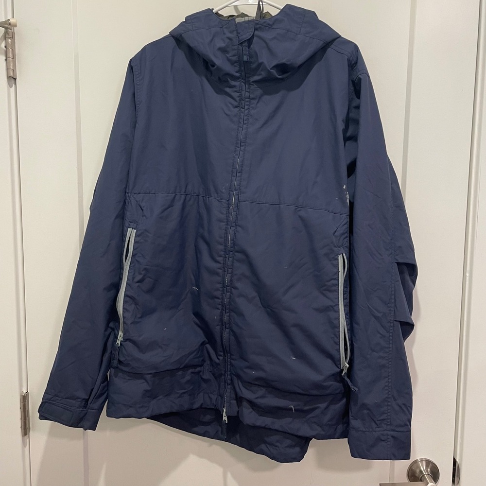 Relwen Mens Windbreaker Jacket Navy Blue Hooded Full Zip Mesh Lined XL RN121082